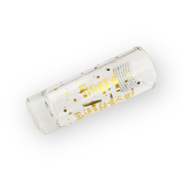 new Happy Birthday Shot Glass Set of 2 ✶ Double Shot Glasses ✶ Gold Foil Print ✶ - Picture 7 of 16